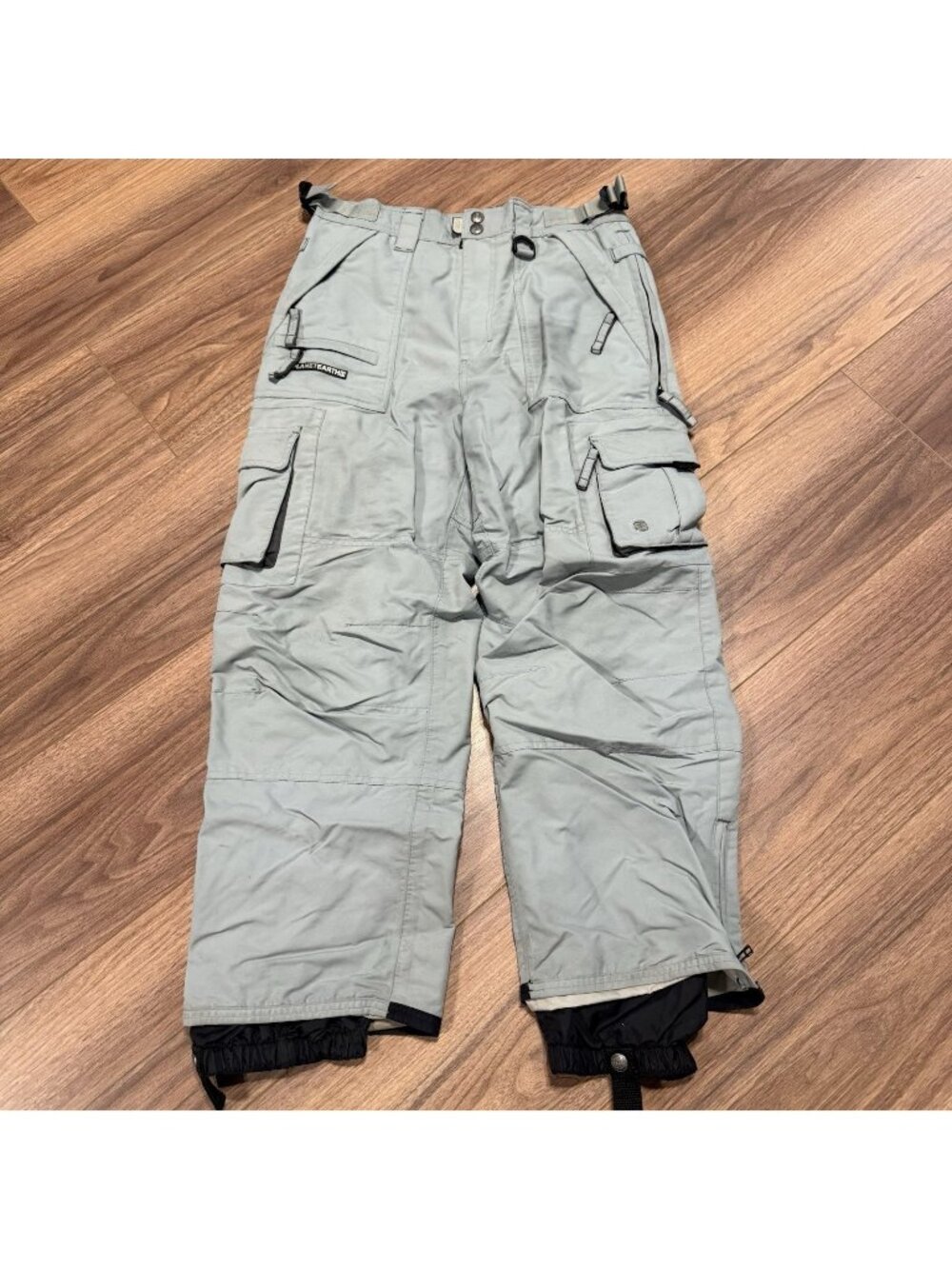 Planet Earth Outerwear Snowboard Pants Mens Small Gray Baggy Y2k Vintage